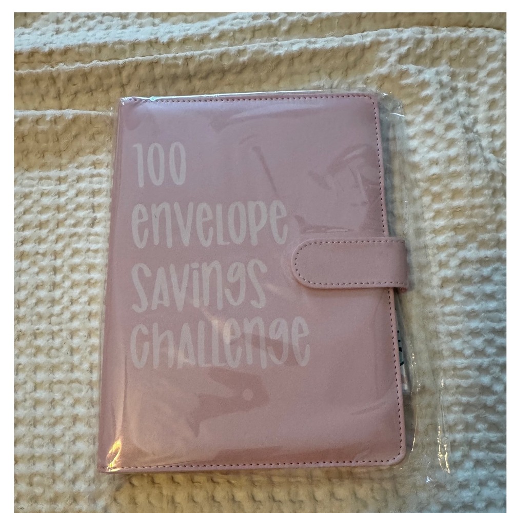 Pink 100 Envelope Savings Challenge Budget Binder A5 Cash Stuffing Organizer